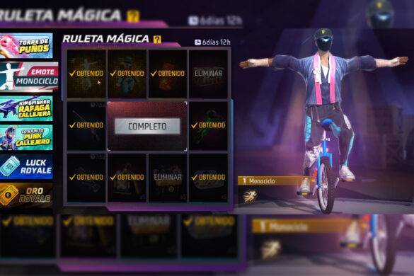 Nuevo emote de monociclo en Free Fire con de la ruleta mágica