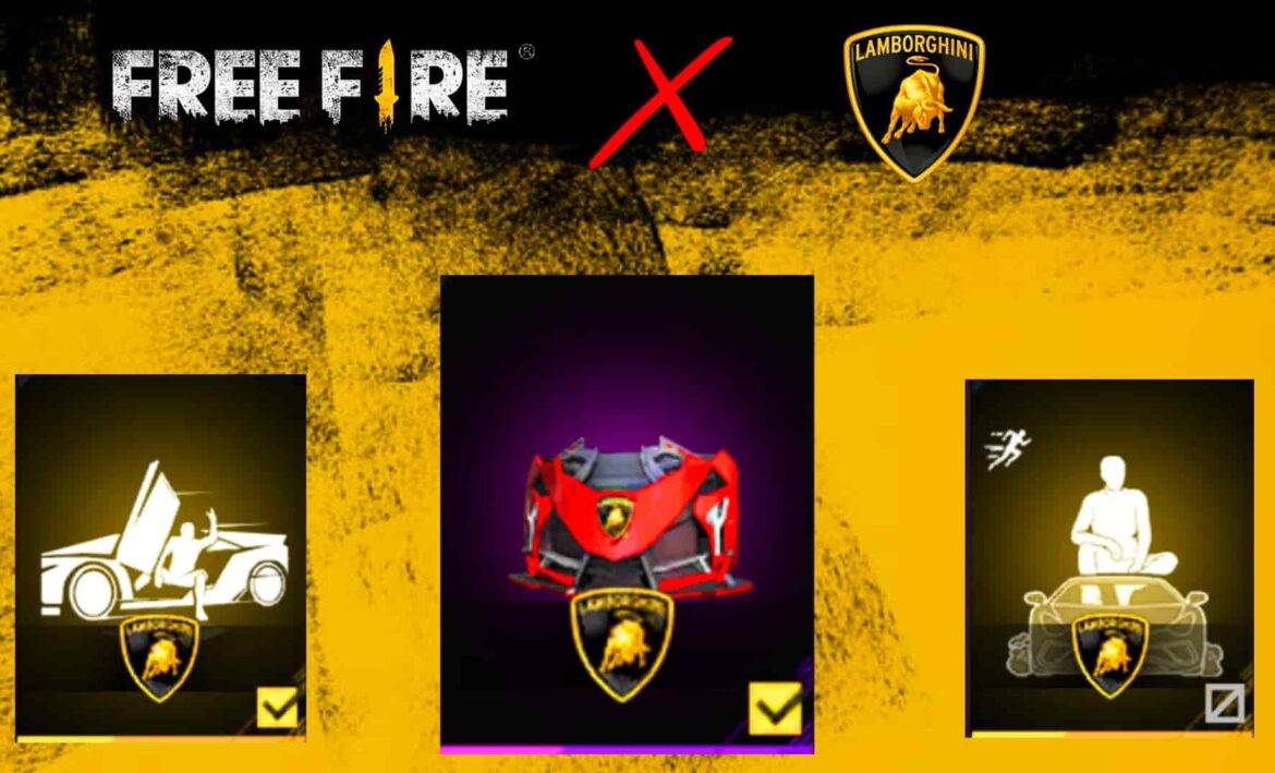 Free Fire y lamborghini una colaboración de lujo