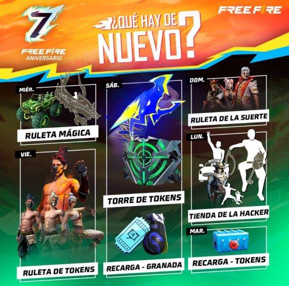 Agenda semanal free fire del 03 julio al 09 de julio