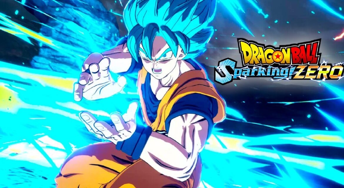 Captura del juego Dragon Ball Sparking! Zero mostrando un kamehameha de goku ssj blue
