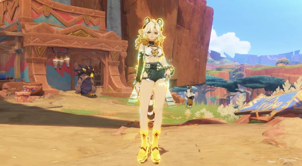 Vista de Natlan, la nueva nación en Genshin Impact 5.1, con el personaje jugable Xilonen.