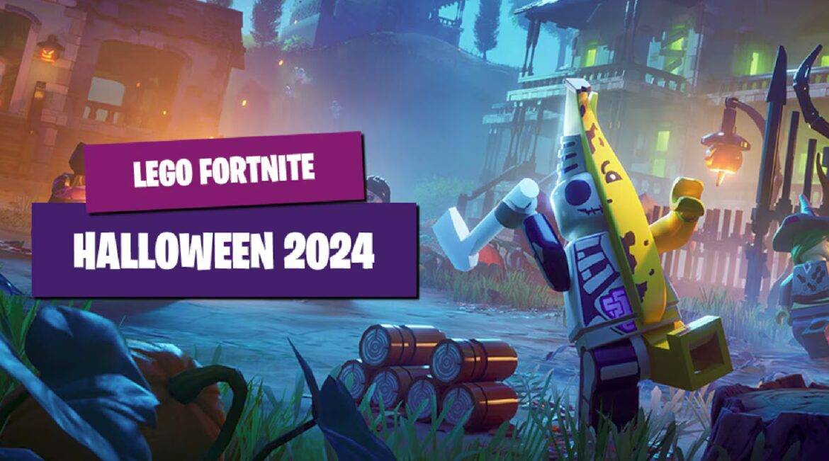 LEGO Fortnite Halloween 2024 con pantalla dividida y Pase Ladrillos y Sustos lleno de recompensas